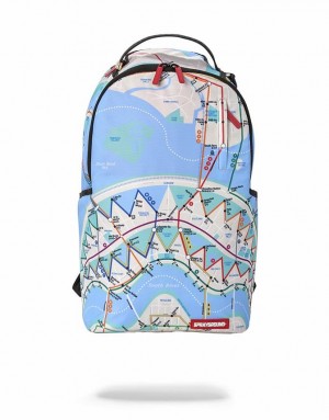 Blue Men's Sprayground Metroshark Backpacks | XZRJ47812