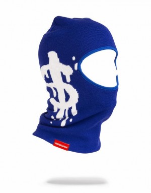 Blue Men's Sprayground Money Drip Ski Mask | OEQG57260