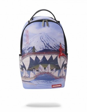 Blue Men's Sprayground Sacred Mountain Backpacks | JPOA47182