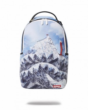 Blue Men's Sprayground Shark Evere$t Backpacks | TUAM29807