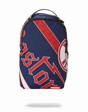 Blue Red Men's Sprayground Mlb Boston Backpacks | SLHI15409