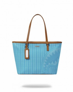 Blue Women's Sprayground Illuchains Turq Tote Bags | UTPS30694