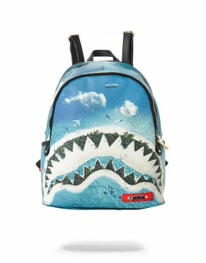 Blue Women's Sprayground Shark Island Savage | BUZW08756