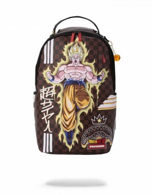 Brown Men's Sprayground Dbz Backpacks | SKIA63481