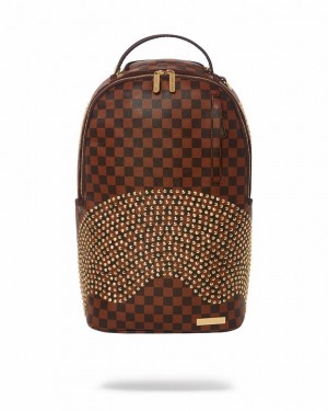 Brown Men's Sprayground Sharks In Paris Polaris Backpacks | MABT46239