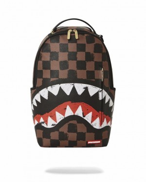 Brown Men's Sprayground Sharks In Paris Vanquish Backpacks | CQYO56437