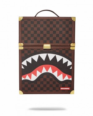 Brown Men's Sprayground The Chaturanga Shark 1900 Backpacks | PXKV04367