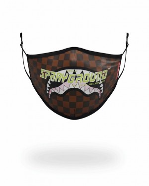 Brown Men's Sprayground Wtf Misfit Face Masks | MWSY65483