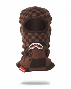 Brown Men's Sprayground Xtc Sharks In Paris Ski Mask | AKXY37206