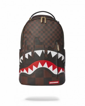 Brown Men's Sprayground Xtc Sharks In Paris Backpacks | EAFI63548