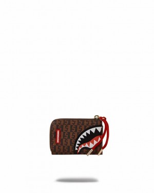 Brown Women's Sprayground Cashin Checks Wallets | LZSH95743