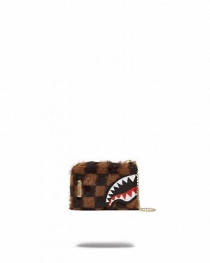 Brown Women's Sprayground Furrr Sharks In Paris Wallets | XSZC90145