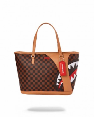 Brown Women's Sprayground Henny Air To The Throne Tote Bags | JXNT91540