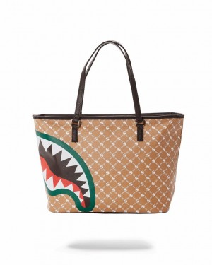 Brown Women's Sprayground Paris Vs Florence Tote Bags | OVFW30265