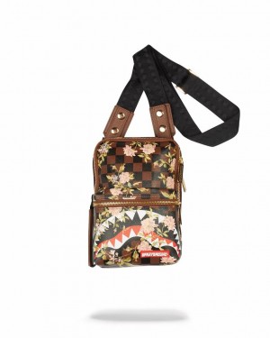 Brown Women's Sprayground Sharkflower Slings Bag | MTSJ18607