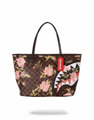 Brown Women's Sprayground Sharkflower Tote Bags | EXRT38572