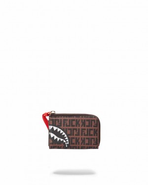 Brown Women's Sprayground Split The Check Wallets | PFBO57613