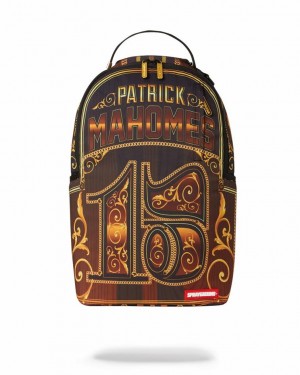 Gold Men's Sprayground Nfl Patrick Mahomes Backpacks | RJOU45296