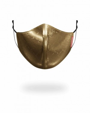 Gold Women's Sprayground Gold Moneygram Face Masks | TAFK09271