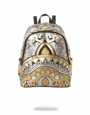 Gold Women's Sprayground Queen Sheeba's Savage | TRVH70516