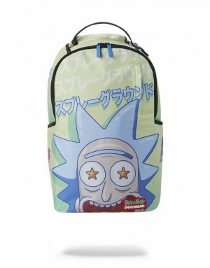 Green Men's Sprayground Rick And Morty Backpacks | ABKG53496