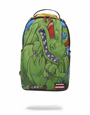 Green Men's Sprayground Rugrats Backpacks | ALEO27481