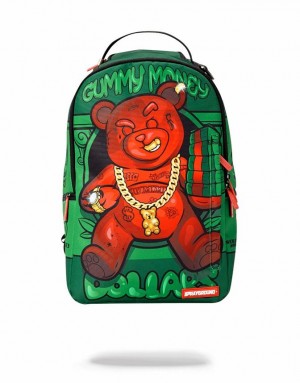 Green Red Men's Sprayground Diablo Bear Returns Backpacks | NUHZ60935