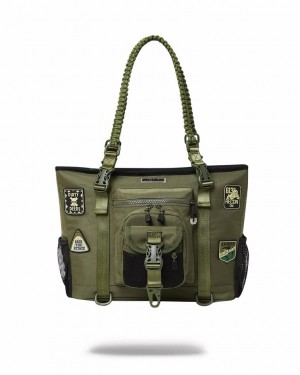 Green Women's Sprayground Special Ops Full Throttle Tote Bags | GSBV83564