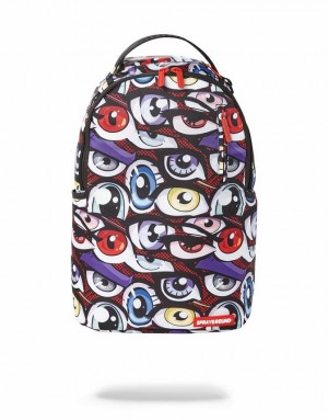 Multicolor Men's Sprayground All Eyes On You Backpacks | BKSQ46137