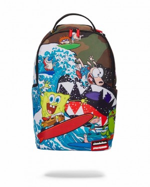 Multicolor Men's Sprayground Camokawa 90s Surfers Backpacks | RPVS24576