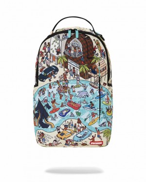 Multicolor Men's Sprayground Chaos County Backpacks | ZJUA06357