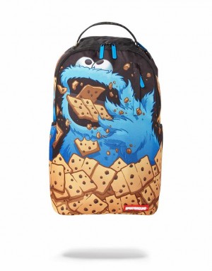 Multicolor Men's Sprayground Cookie Monster Backpacks | PZBD60473