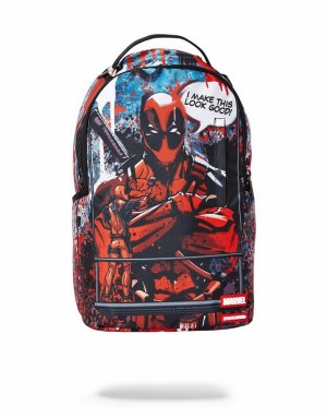 Multicolor Men's Sprayground Deadpool Painting Deadpool Backpacks | FGMC30951