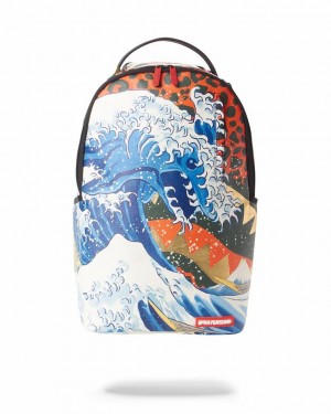 Multicolor Men's Sprayground Dragon Wave Backpacks | AGID87395