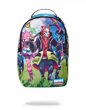 Multicolor Men's Sprayground Fortnite Running Skins Backpacks | YHPJ13948