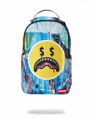 Multicolor Men's Sprayground Have A Sharky Day Backpacks | CYZI16387