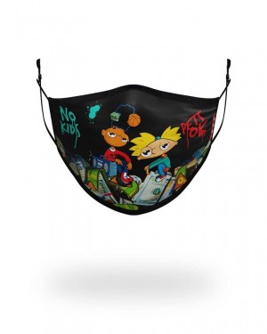 Multicolor Men's Sprayground Hey Arnold Money Stacks Face Masks | BUHD92578