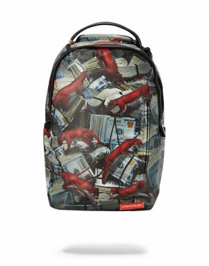 Multicolor Men's Sprayground Leopard Money Backpacks | LPFD89502