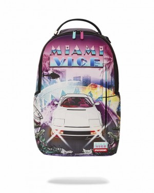 Multicolor Men's Sprayground Miami Vice Backpacks | UYKW20743