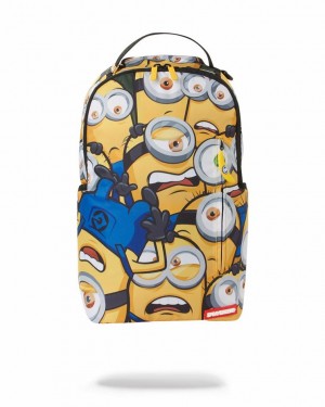 Multicolor Men's Sprayground Minions Crammed Backpacks | WVSE28405