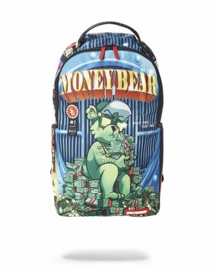 Multicolor Men's Sprayground Money Bear Backpacks | BKFX47631