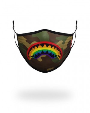 Multicolor Men's Sprayground Rainbow Shark Face Masks | NQYO35078