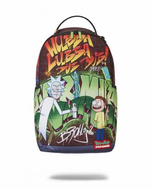 Multicolor Men's Sprayground Rick And Morty Backpacks | YCDU40351