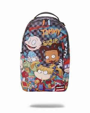 Multicolor Men's Sprayground Rugrats Mashup Backpacks | EWGU01265