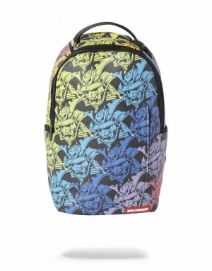 Multicolor Men's Sprayground Samurai Head Repeat Backpacks | EHRZ19364