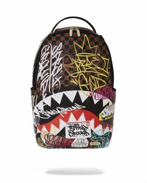 Multicolor Men's Sprayground Sharks In Paris The Rizz Backpacks | MPIL96312