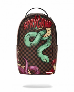 Multicolor Men's Sprayground Snakes On A Bag Backpacks | MPJT65491