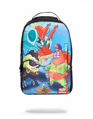 Multicolor Men's Sprayground Spongebob Backpacks | ZMBI31672