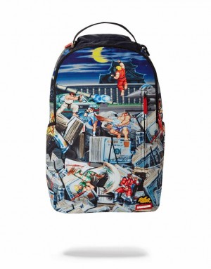 Multicolor Men's Sprayground Street Fighter Backpacks | EHBO85043