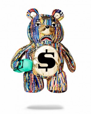 Multicolor Men's Sprayground Teddy Bear Backpacks | FMVI32461